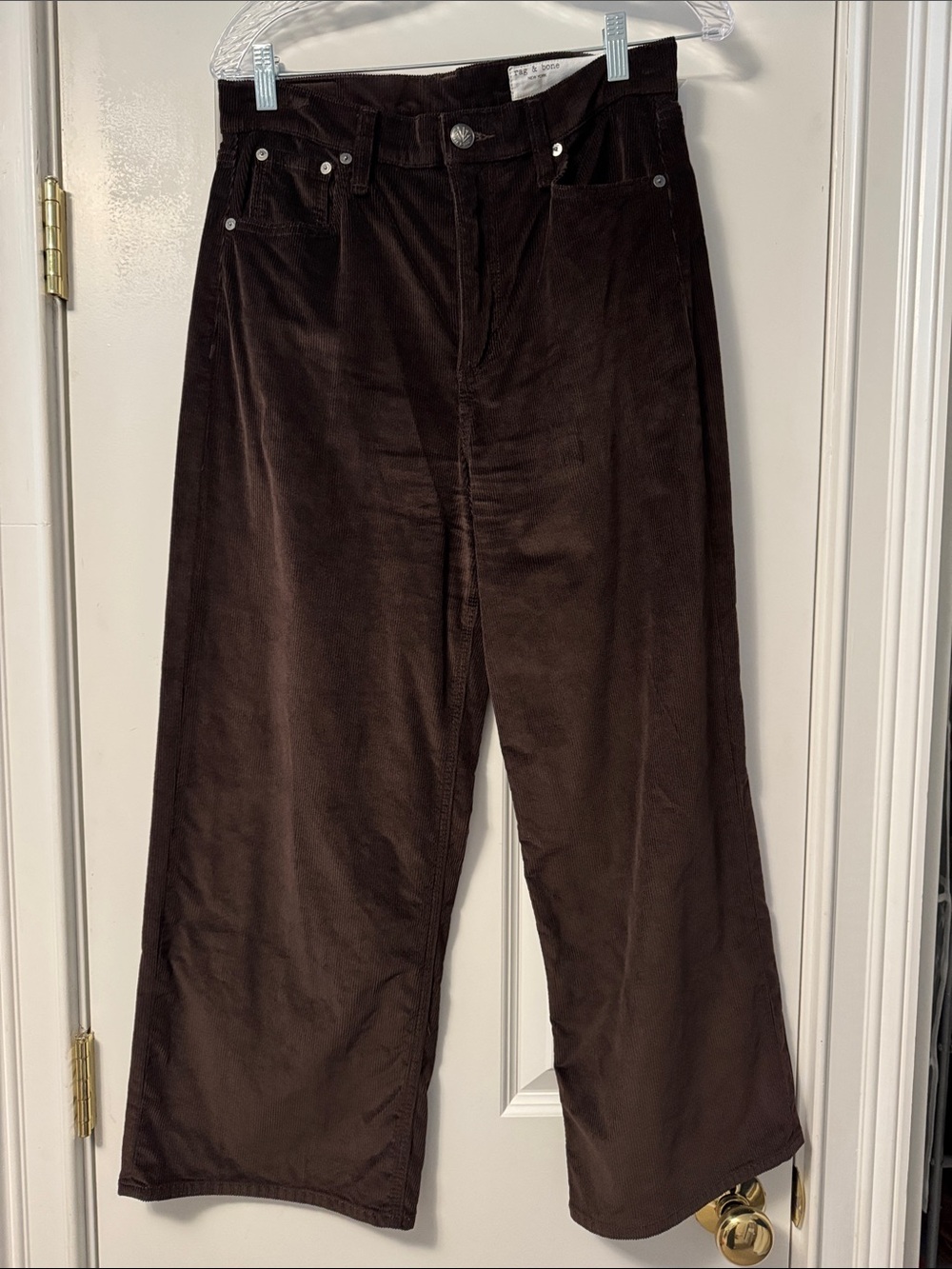 rag & bone Andi Ankle wide-Leg Corduroy Pant in Balsam